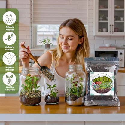 Doter Terrarium Potting Soil Mix 4qt, Custom Made for Terrariums, Perfect for Vibrant Miniature Gardens - size: 4qt