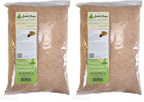 Josh's Frogs Mealworm & Superworm Wheat Bran Bedding and Food Source (5 Quarts) (Pack of 2) - size: 2 Pound (Pack of 2)