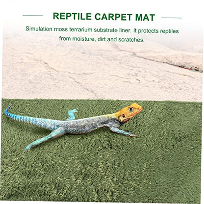 WEKAMOS 2pcs Reptile Chameleon Cage Accessories Reptile Carpet Terrarium Mats Moss Pad