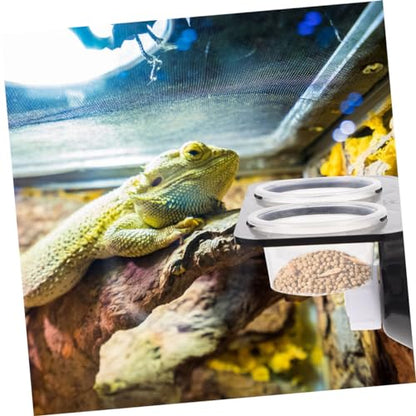 Abaodam 1set Reptile Tank Accessories Gecko Tank Lizard Accessories Reptile Water Dish Feeder Ledge