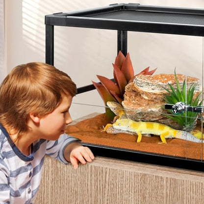 20 Gallon Reptile Tank, 30" x 12" x 12" Reptile Terrarium, Top Screen Ventilation, Sliding Door, Cable & Fogger Pass, Glass Enclosure for Bearded Dragon, Lizard, Gecko, Frog, Snake - size: 30" x 12" x 12"
