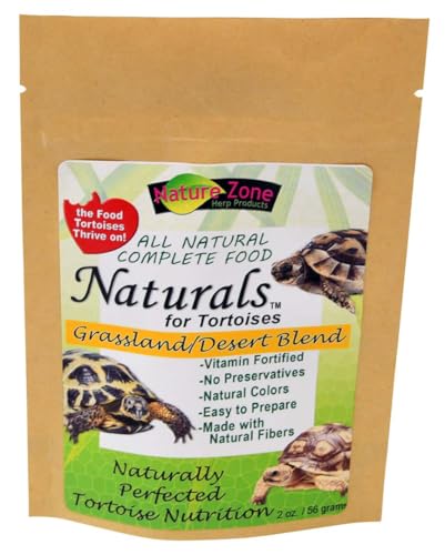 Nature Zone Naturals Tortoise Food - Dry Gel Mix for Grassland and Desert Tortoises, 2 oz / 56 G