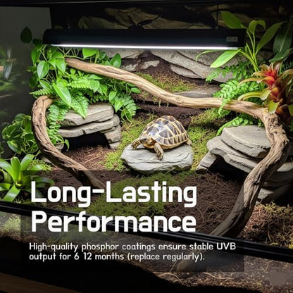 T5 HO UVB Reptile Light Kit – High-Output 24W 10.0 UVB for Reptiles – Liner UVB Light Ideal for Bearded Dragons, Tortoise & Lizard, T5 UVB Light Fixture and Bulb - size: 24W UVB10.0 T5 KIT