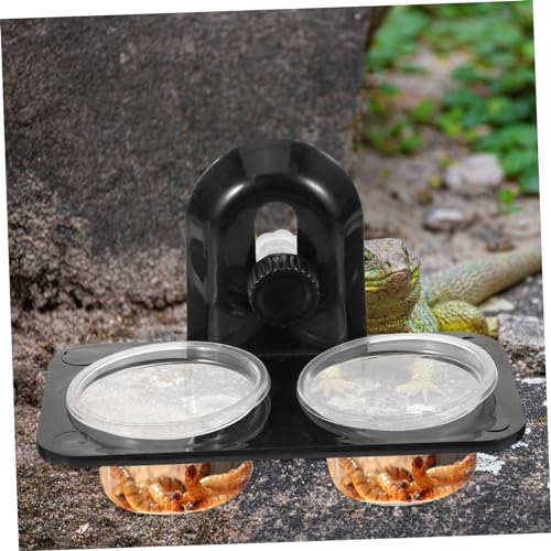TEHAUX Reptile Food Tray Bowl Pet Feeder for Gecko Turtle Easy Screw Multifunctional Container Bowl - size: Size 1