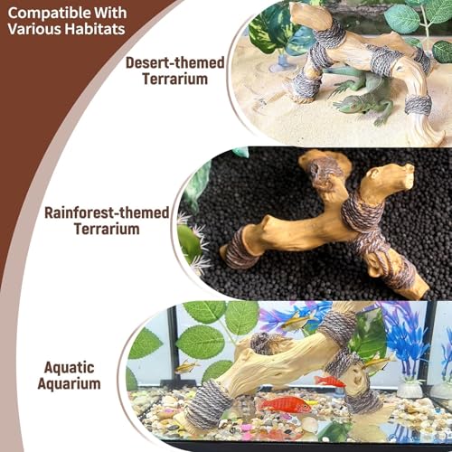 Tfwadmx Snake Climbing Branch, Reptile Climbing Decor Resin Reptile Climbing Wood Branches, Gecko Tank Branches Decor for Lizards, Tarantulas, Hermit Crab, Frogs - size: 7.3x6.1x4.7IN | Rack Branch