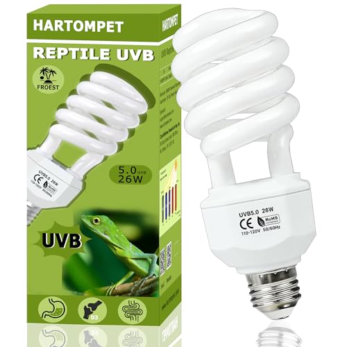 UVB 5.0 Reptile Light 26W – Compact Fluorescent Coil UVB Bulb for Chameleons, Iguanas, Turtles, Tropical & Rainforest Reptile Terrariums, Pet Habitat, UVB Lighting for Healthy Reptiles