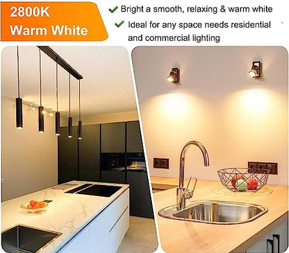 Vinaco GU10 Halogen Bulb Dimmable, GU10+c 110V 50W Candle Warmer Lamp Replacement, MR16 GU 10 50W Halogen Bulb 120V, 50 W MR16 with Glass Cover for Track&Recessed Lighting, 2800K Warm White, 6 Pack - style: 50W - 6 Pack