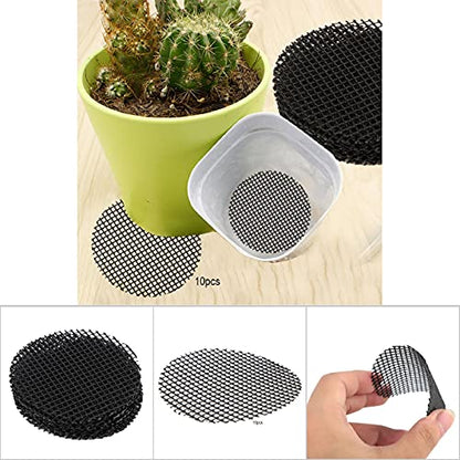 10PCS 10cm Plastic Pot Hole Mesh Mats for Gardening Flower Pot Drainage Screen Plant Potting Substrate Barrier Terrarium Supplies Root Protection (Diameter 10 cm) - size: Diameter 10 cm
