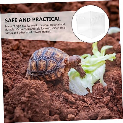 Toddmomy Acrylic Reptile Breeding Box Transparent Design Climbing Container for Turtles Spiders Snakes and Crabs Spacious Habitat for Feeding and Observation