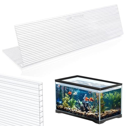 Sieral Aquarium Canopy Set Polycarbonate Greenhouse Panels 29 x 11.38 x 0.24 Inch for 20/29/37 Gallon Fish Tank Without Center Brace Aquariums Cover Fish Tank Lid, Clear - color: Clear, size: 30 x 12 Inch