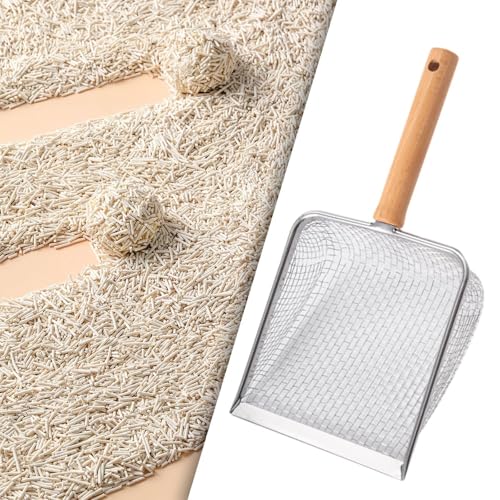 Cat Litter Litter Pan Sifting Cleaning Tool Kitty Litter with Long Handle for Lizards, Mesh Spacing 5 - color: Mesh Spacing 5