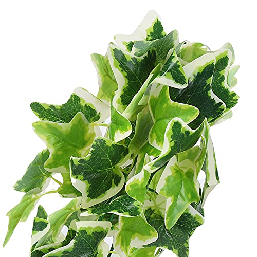 BORDSTRACT Artificial Reptile Plant, Lifelike Plastic Hanging Leaves Decoration with Suction Cup for Terrarium Fish and Reptile Habitats (New Star Leaf Vine) - size: New Star Leaf Vine
