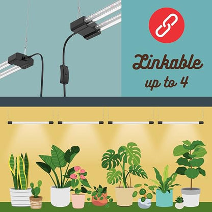 3FT LED Succulent Terrarium Plant Grow Light Linkable Full Spectrum Daylight with Enhanced 660nm Red and 450nm Blue LightTech Indoor Lighting Fixture (3 FT) - size: 3 FT