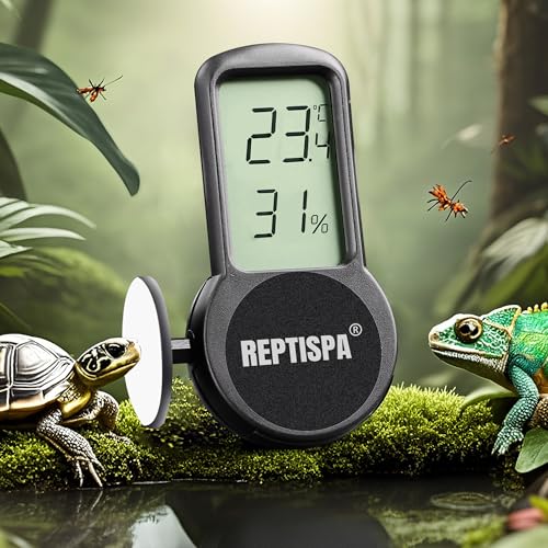 Reptile Thermometer Hygrometer, 2 Pack | Digital LCD Display, Temperature Gauge, Humidity Meter, For Reptile Terrarium & Bearded Dragon Tank