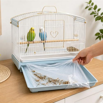 upcessory Disposable 50 pcs Small Animal Cage Liners, Rabbit Tray Film Liner Bunny Litter Pan Bags Guinea Pig Cage Toilet Plastic Film for Bird Hamster Chinchilla Hedgehog - style: L+W ＜ 27''