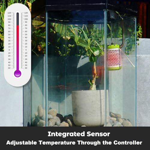 SYSAI Smart Reptile Heater with Auto Temperature Control, Installation Kit and Anti-Biting Line, Design for Chameleon, Snakes, Lizards, Chicks, Amphibian, Turtle and Flower