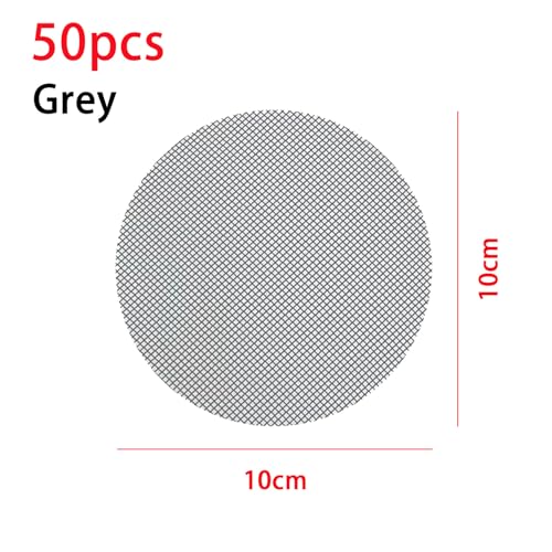 50 Pcs Flower Pot Hole Mesh Pad, Bonsai Pots Bottom Grid Mat Plant Pot Drainage Mesh Hole Screens Gray Circular 1 One Size