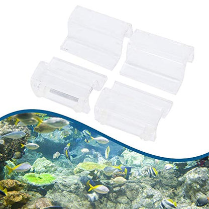 4 Pcs Acrylic Glass Cover Clips for Aquarium | Holds 6-12mm Fish Enclosure Lid | Secure Holder for Open Enclosure/Turtle Enclosure/Pets | Sturdy & Clear Support