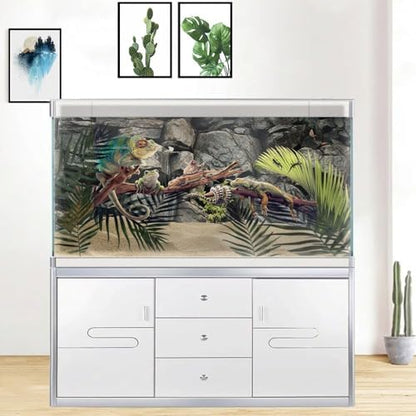 30X12IN Stone Aquarium Background, Rock Fish Tank Background, Natural Rocky Glass Terrarium Background with 8 EVA Double-Sided Tape - color: Stone, size: 30X12in/75X30cm