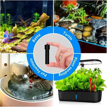 50W Small Aquarium Heater Betta Heater for 5-10 Gallon Freshwater & Saltwater Tanks, Alumina Ceramic Fish Tank Heater Turtle Heater with Dry-Run & Overheat Protection - size: For Tanks ≤ 10 Gal