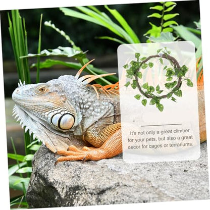 BESPORTBLE 1set Simulation Rattan Jungle Vines for Reptile Tank Decoration Bendable Climbing Branches for Geckos Chameleons and Iguanas Pu Material Natural Appearance