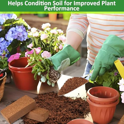 Legigo 12 Pack Premium Coco Coir Brick for Plants- 100% Organic Compressed Coconut Coir Bricks Starting Mix, Coco Coir Fiber Coconut Husk for Planting, Gardening, Potting Soil Substrate, Herbs - color: Pack of 12