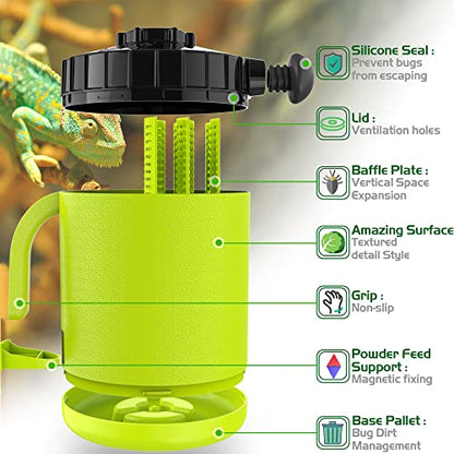Professional Cricket Keeper Live Worm Organizer Tank with Rubber Seal, Dubia Roach Habitat with Bug Dirt Management Function, Perfect for Keeping Silkworm, Cricket,Dubia Cockroach,Superworms