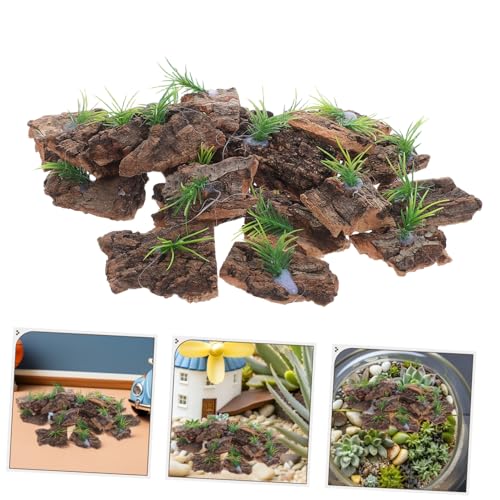 LIOOBO 20pcs Natural Cork Bark Terrarium Background for Reptiles Real Tree Bark Platform for Climbing and Hiding Aquarium Decor for Lizards Snakes Turtles Easy Maintenance Small Terrarium