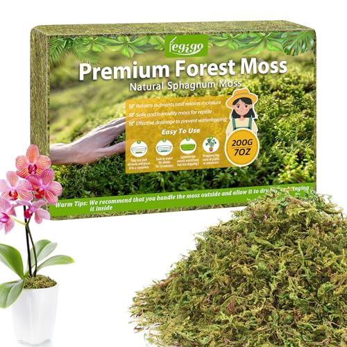Legigo 7OZ Sphagnum Moss for Plants, 10QT Natural Orchid Moss Potting Mix Dried, Green Forest Plant Moss for Orchid Repotting Carnivorous Succulents Indoor Potted Plants Gardening and Reptiles - color: 10 QT(Appx.7oz)