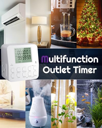 NEARPOW Digital Timer Outlet, Infinite Interval Repeat Cycle Timer Plug, Indoor Timed Interval Cycle Power Switch, 7 Day 24 Hour Daily Programmable Electrical Outlet with 20 ON/Off Programs 15A/1875W - size: 1 Pack