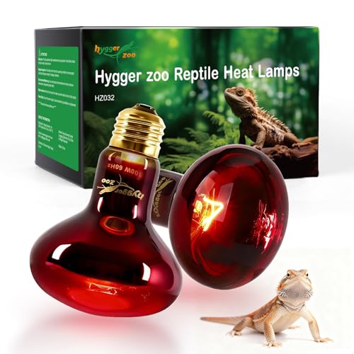 Reptile Heat Lamp Bulbs, 2 Pack 100W Infrared Heat Lamp Red Light Bulb Basking Bulb Terrarium Night Light for Bearded Dragon Chameleon Turtle Snake Gecko Lizard Chicken Tank Accessories, Red - color: Red, size: Night(100)