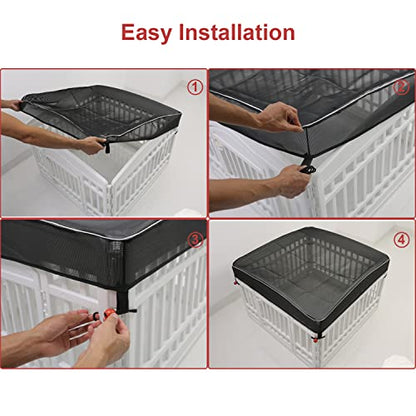 Dog Playpen Cover Mesh Top - Dog Pen Cover for Pets Fits 36 Inch 4 Panels Square Plastic Exercise Pet Pen,Provide Security for Indoor Dog Pen (Playpen Not Included) - color: 36 inch 4 panel mesh cover