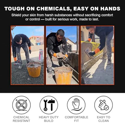 Gastody™ - Chemical Resistant Gloves, Reusable,Heavy Duty Safety Work Gloves,Resist Acid,Oil,Alkali - S-M-L-XL-XXL Size - size: Large, style: Chemical Gloves Set of 2 Pairs