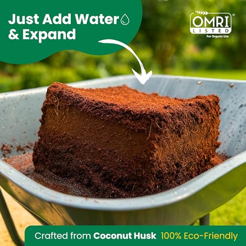 Gro-Med Coco Coir Brick 10 lbs – Expands to 80 Quarts – Enriched Organic Coconut Coir – Potting Soil for Indoor Outdoor Plants, Seed Starter, Vegetables, Mushrooms, Gardening Use - size: 1 Pack - NPK Enriched Coco Coir Block