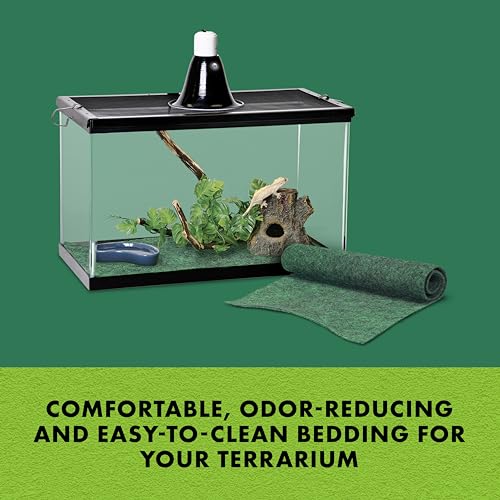 Zilla Reptile Terrarium Bedding Substrate Floor Liner, Green, 20L/29G, 11.75" x 29.5" - size: 11.75" x 29.5"