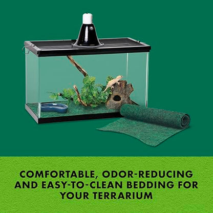 Zilla Reptile Terrarium Bedding Substrate Floor Liner, Green, 30G, 11.75" x 35.5" - size: 11.75" x 35.5"