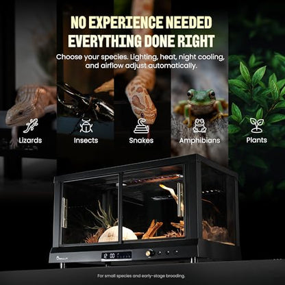 All-in-ONE Smart Reptile Tank, Reptile Enclosure，Terrarium Tank，Screen Ventilation Habitat，Amphibians，Suitable for Keeping Lizards, Geckos and Snakes (Marble, MAX) - color: MARBLE, size: MAX