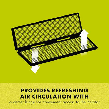 Zilla Pet Reptile Terrarium Fresh Air Screen Cover with Center Hinge 24" x 12" - size: 25.6"L x 13.8"W x 1.8"H