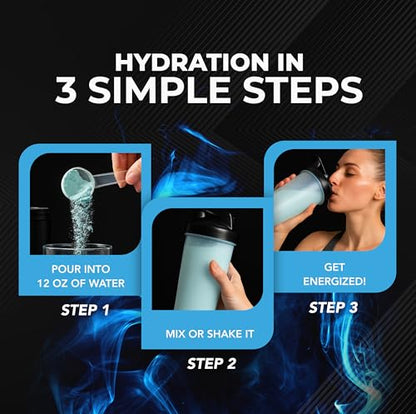 MMA Nutrition HRDWRK Electrolytes Powder with Magnesium, Potassium - Sugar Free Electrolytes Boost Endurance and Reduce Fatigue with This Electrolytes Supplement - Maximum Hydration - Keto Friendly - style: Blue Razz