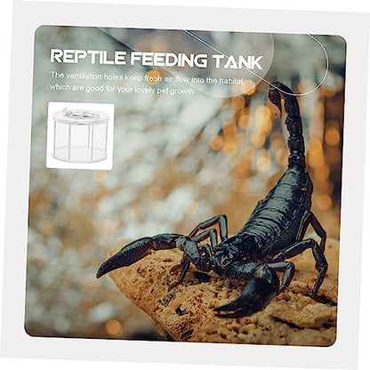 COLLBATH Transparent Reptile Breeding Box with Ventilation Feeding Case for Spiders Geckos and Snakes Durable Acrylic Habitat for Pet Display and Observation