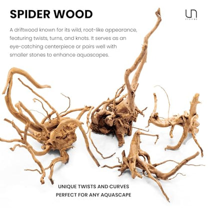 Ultum Nature Systems Driftwood - Spider Drift Wood for Fish Tank, Planted Tank, Terriarium, Paludarium - Versatile Natural Driftwood Decor, Events Wood Centerpiece - Spider Wood, M 12-15", 3 Pack - size: 12-15" 3-Pack