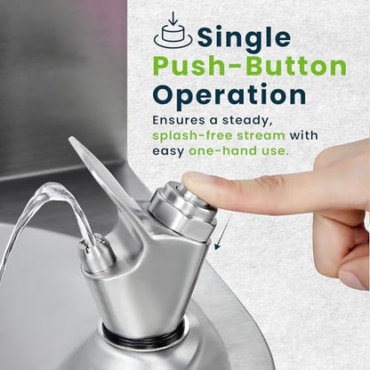 Alpine Water Drinking Fountain Wall Mounted - Commercial Hydration Station for Indoor & Outdoor in School, Parks, Courts & More (Stainless Steel)