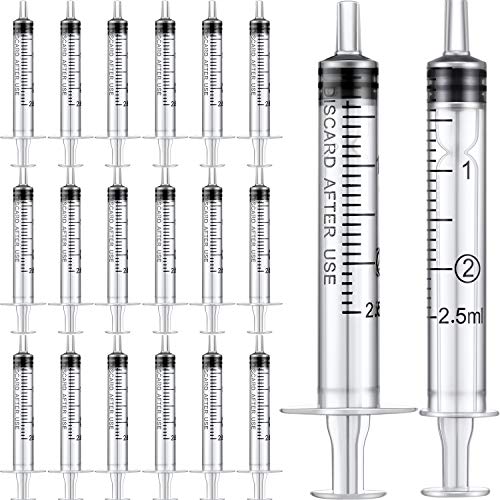 Frienda 20 Packs Large Plastic Syringe Measuring Syringe Tools Dispensing Multiple Uses (2.5 ml) - size: 2.5 ml