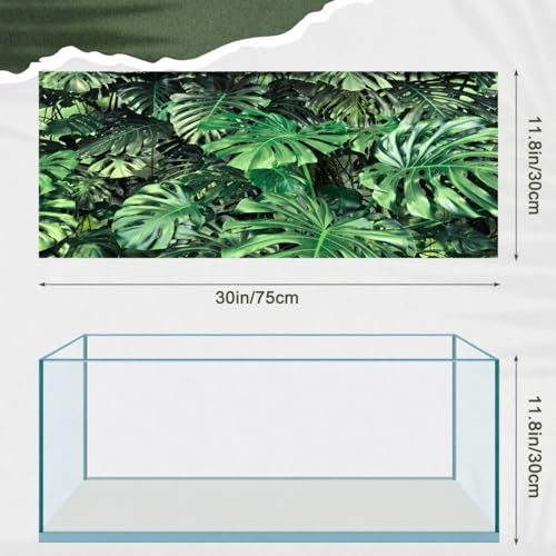 Breling 4 Pcs 30 x 11.8'' Reptile Tank Background 20/30 Gallon Polyester Tropical Rainforest Bearded Dragon Terrarium Background Decor for Crested Gecko, Python Regius, Tree Frogs, Chameleon - size: 30 x 11.8 Inch
