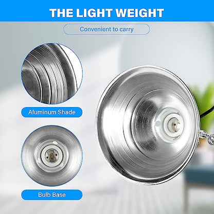 Simple Deluxe 150W Ceramic Reptile Heat Lamp Bulb & 150W Clamp Light with 8.5" Aluminum Reflector Combo for Amphibian Pets, Silver 2024 Version - size: 150W, style: Bulb+Clamp Light