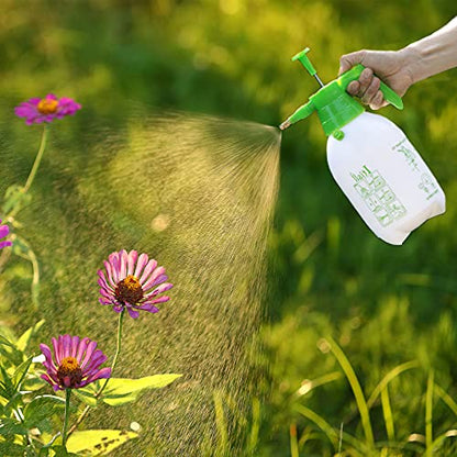 Itisll 0.5 Gallon Garden Pump Sprayer, Handheld Plant Mister with Adjustable Brass Nozzle for Plants, Lawn, Patio and Indoor Outdoor Use, White Green