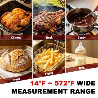 TempPro TP18 Thermocouple 0.5 Sec Instant Read Meat Thermometer Digital, Cooking Food Thermometer for Grill, BBQ, Smoker, Deep Fry, Candy, Bakeware-Fathers Day Gift for Dad(Previously ThermoPro)