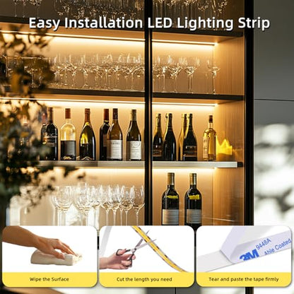 USB COB LED Strip Lights, 4000K Neutral White, 5V 3.28ft 320 LEDs, Flexible Light Strip with Button Control, USB Powered for TV Backlight, Bedroom, Kitchen, Under Cabinet, DIY Lighting - color: Neutral light (4000K), size: 3.28FT