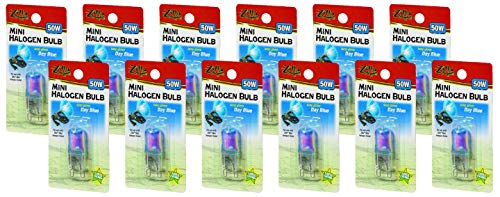 Zilla 12 Pack of Day Blue Mini Halogen Bulbs, 50 Watts, Efficient Reptile Heat and Lighting