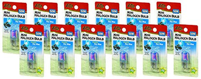 Zilla 12 Pack of Day Blue Mini Halogen Bulbs, 50 Watts, Efficient Reptile Heat and Lighting